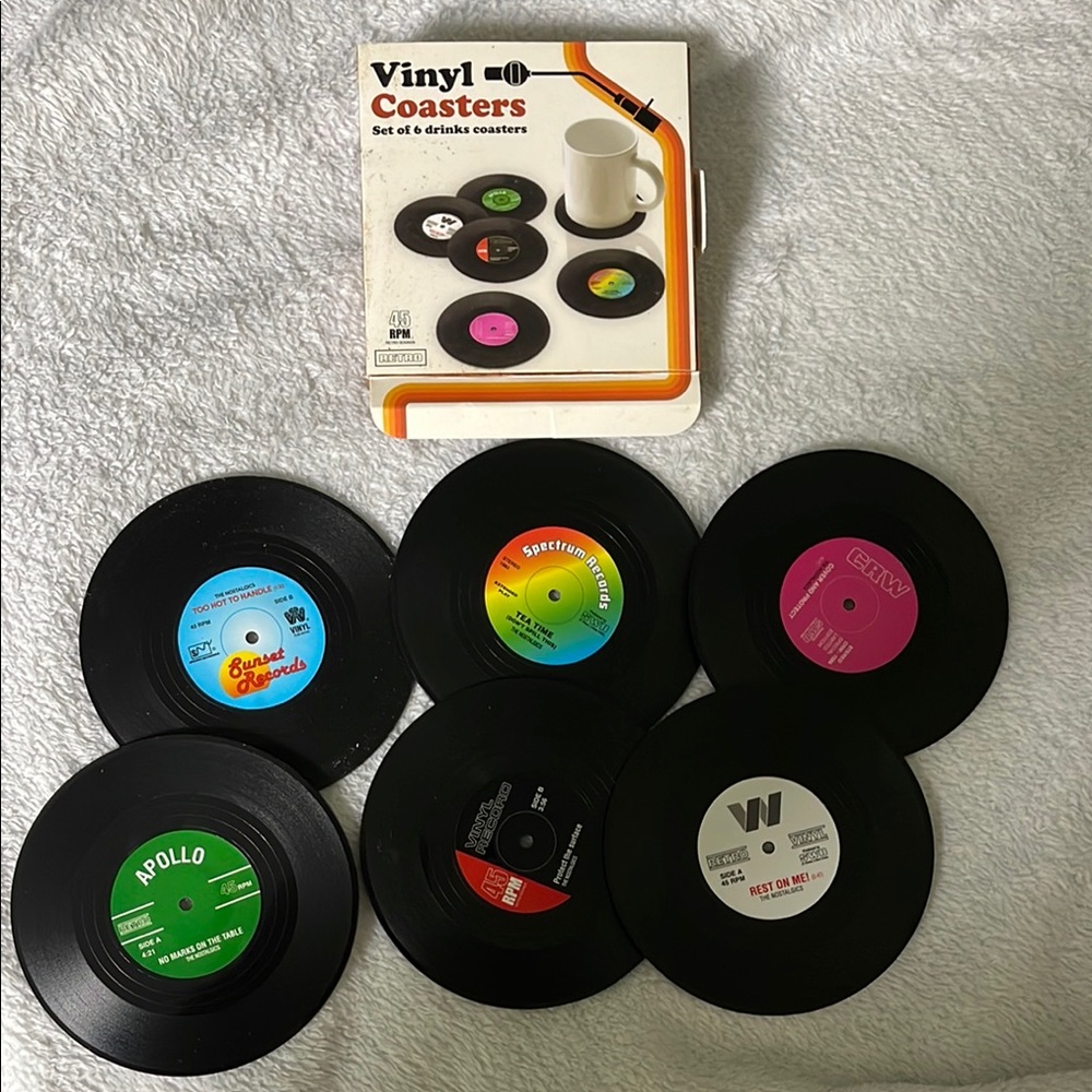 Retro Vinyl Coasters, Cool Drinks Coasters, Great Housewarming Gift Music Lovers